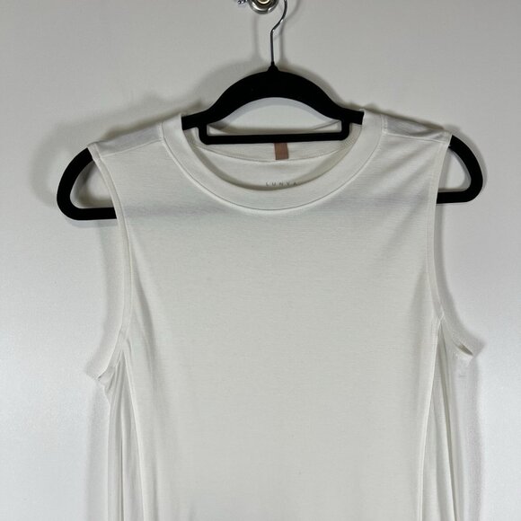 LUNYA Cool paneled sleeveless short‎ Mini dress white Lounge Wear Small Designer - Picture 2 of 9